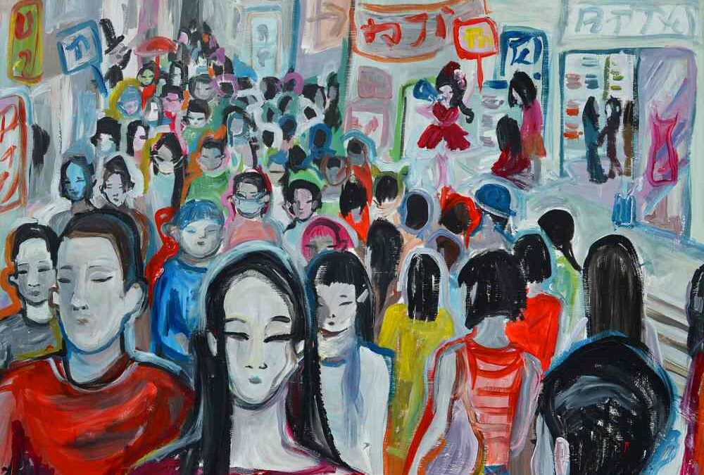 Harajuku. Serie Tokio. Acrílico sobre cartón pluma. 84 x 60 cm. 2018. ©Elvira Martos.