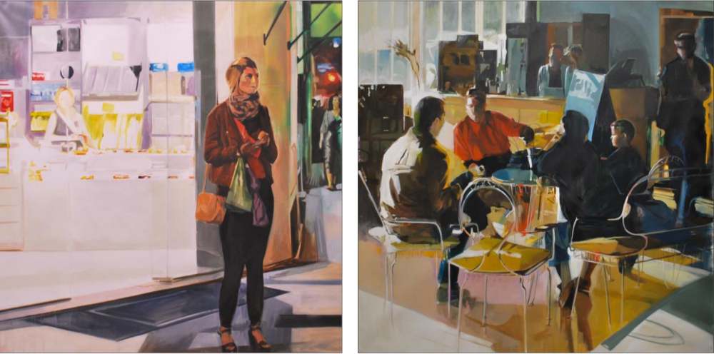 La espera. Óleo/lienzo. 146 x 146 cm La buena vida. Óleo/lienzo. 160 x 160 cm