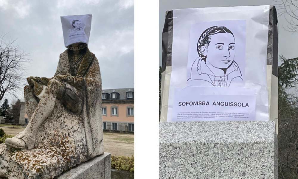 En #WomenFaces Cartel acción postal | Dora Roman | Sofonisba | Mujeres Mirando Mujeres